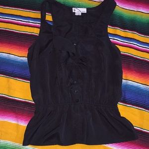 Black ruffle top